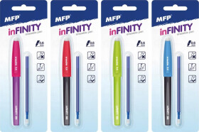 Kuličkové pero gumovací Infinity + náplň 0,6 modré na blistru