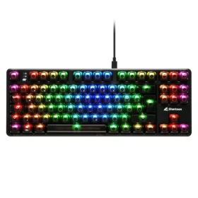 Sharkoon Crystal Shark černá / herní bezdrátová klávesnice / mechanická / 2.4GHz / USB-C / 1.8m / DE Layout (4044951040124)