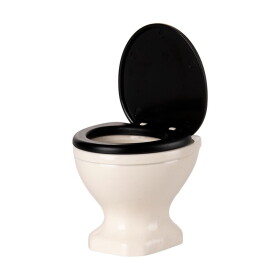 Maileg Toaleta pro myšky Maileg Off-White / Black, černá barva, kov