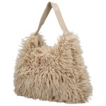 Stylová dámská plyšová kabelka do ruky Oresti, béžová