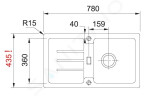 FRANKE - Strata Fragranitový dřez STG 614-78, 780x435 mm, matná černá 114.0661.517