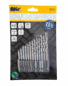 Sada vrtáků MAGG HEX do kovu Ø 1,5-6,5mm 26213