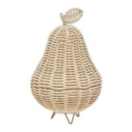 OYOY Přenosná ratanová lampička Pear 20 cm, krémová barva, proutí