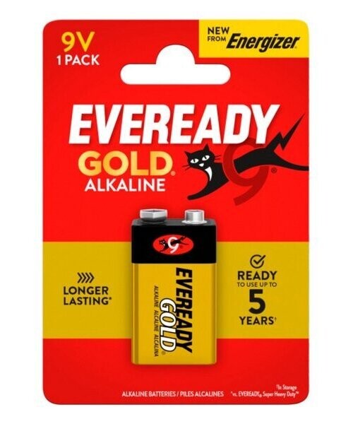 Alkalická 9V baterie 1ks - Eveready Gold