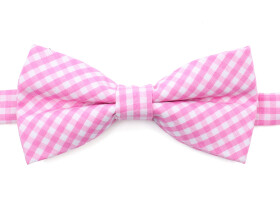 Britain růžový károvaný motýlek pro psa | 20 - 44 cm Barva: Bílá