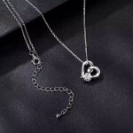 Stříbrný náhrdelník Josette 0,5 ct MOISSANITE + CERTIFIKÁT, Stříbrná 40 cm + 5 cm (prodloužení)