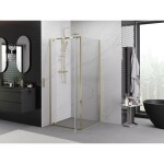 MEXEN/S - Exo sprchový kout dveře křídlové 90 x 90, transparent, zlato 8182-090-090-50-00