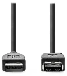 Nedis USB-A - USB-A 1 m černá / Prodlužovací kabel / USB 3.2 Gen 1 / 5 Gbps (CCGL61010BK10)