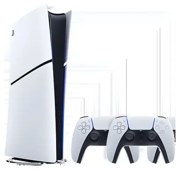 Sony PlayStation 5 Slim Digital Edition bílá / Herní konzole / 825 GB SSD / 2× DualSense White (1000050120)