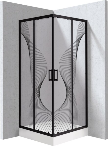 DEANTE - Funkia Evo čtvercový kout s vaničkou, 80x80 cm – vzor vlna KYCZNB88P