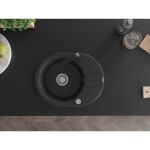 MEXEN/S - Kevin granitový dřez s odkapávačem včetně baterie Rita, černá/zlatá metalik 6517-75-670300-70