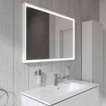 DURAVIT - L-Cube Zrcadlo s LED osvětlením, 100x67 cm, dotykový senzor, matná bílá LC7382018180100