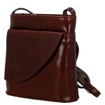 Luxusní dámská kožená crossbody kabelka Nica, hnědá