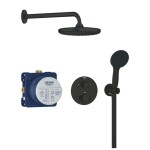 GROHE - Vitalio Start Sprchový set s termostatem pod omítku, průměr 25 cm, 2 proudy, matná černá 348832430