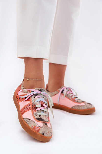 Dámské Kožené Tenisky Maciejka 06840-18 Oranžové 40