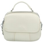 Trendy dámská koženková crossbody kabelka Badamia, krémová
