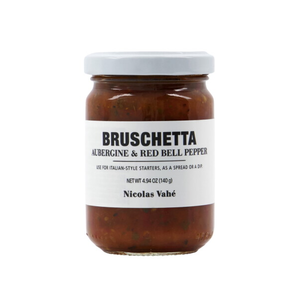 Nicolas Vahé Bruschetta lilek a červená paprika 140 g, červená barva, sklo, kov