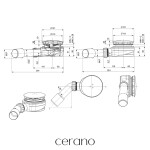 CERANO - Sifon sprchové vaničky - Ultra Slim - gravitační klapka - 90mm - DN40/50 - krytka nerez CER-676630