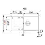 FRANKE - Malta Fragranitový dřez BSG 611-78/39, 78x44 cm, bílá-led 114.0440.907