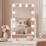REA - Zrcadlo LED HOLLYWOOD White 30x40 HOM-12023