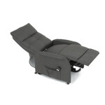 Křeslo polohovací, eletrické, šedá látka.