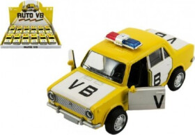 Auto Policejní VB Lada 1200 VAZ 12cm kovové na baterie se zvukem a světlem na zpětný chod