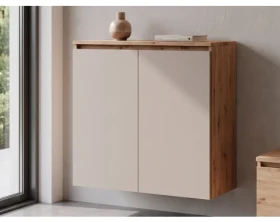 Nástěnná skříňka Asko Living, 75 cm, dub artisan/béžová kašmír