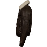 Pánská Kožená Bunda Pilot Pierce Pravý Kožíšek Brixton Hnědá Velikost: XL