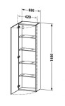 DURAVIT - DuraStyle Skříňka vysoká 140x40x24 cm, levá, lesklá bílá DS1218L2222