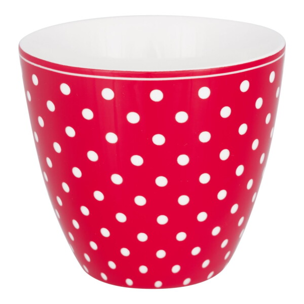 GREEN GATE Latte cup Dotty Red 300 ml, červená barva, porcelán 300ml