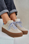 Zazoo N1068S4 Dámské semišové sneakersy na platformě béžové 40
