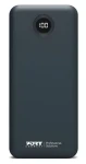 PORT CONNECT vestavěné USB-C kabely 10 000 mAh černá / Powerbanka / LCD displej / USB-C PD / USB-A QC (907006)