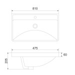 Mereo Nábytkové umyvadlo, 81x47,5x20,5 cm, keramické, bílé UC8148