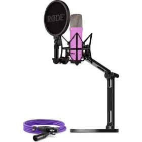 Rode NT1 Signature fialová / Studiová sada / Kondenzátorový mikrofon / XLR kabel / Stolní rameno (BUROINT1PU)