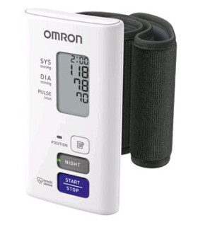 OMRON NightView bílá / Tonometr na zápěstí / noční měření / 0dB (4015672111523)