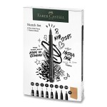 Faber-Castell Pitt Artist Pen + skicář sada 8+1 ks, černý