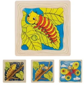 GOKI Vývojové dřevěné puzzle Motýl