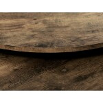 Set 2 ks stolků, MDF deska, dekor staré dřevo, kovová podnož, černý lak