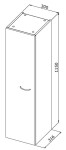 OLSEN SPA - Boční vysoká skříňka VIKY A - Směr zavírání - Pravé (DX) OLNVIKI301P