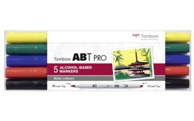 Tombow Oboustranný lihový fix ABT PRO - Basic colors 5 ks