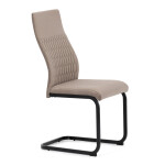 Židle jídelní, cappucino látka, černý kov