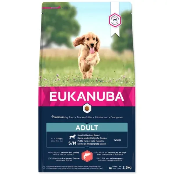 Eukanuba Adult Small Medium Salmon 2.5kg / granule pro psy / pro malá a střední plemena (1743-391301)