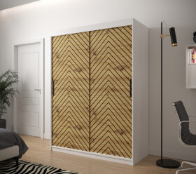 Šatní skříň Abi Jodelka 1 Barva korpusu: Bílá, Rozměry: 150 cm, Dveře: Dub artisan