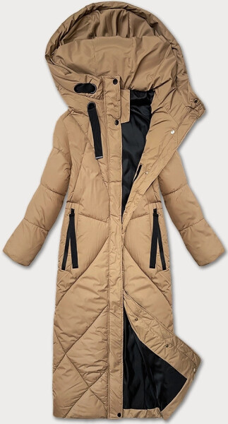 Dámská zimní bunda ve velbloudí barvě v délce ke kolenům J Style (5M3232-84) odstíny béžové XL (42)