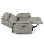 Polohovací křeslo, elektrické zabudované ovládání, šedá, látka vintage, TV-Q8668 GREY3