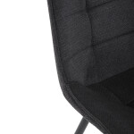 Židle jídelní, černá látka, černý kov, otočný mechanismus 90°/90° (L/P) - funkce reset