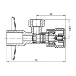 AQUALINE - MULTITURN rohový ventil 1/2"x3/8", pár, chrom 5316