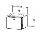 DURAVIT - Brioso Umyvadlová skříňka 44x62x48 cm, 1 zásuvka, lesklá bílá BR400102222