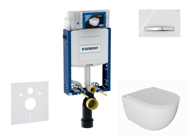 GEBERIT - Kombifix Set předstěnové instalace, klozetu Oudee a sedátka softclose, tlačítko Sigma50, chrom/alpská bílá SANI15CA3123