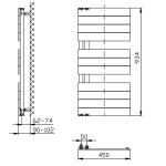 AQUALINE - MILI otopné těleso 450x934, černá mat DC606T